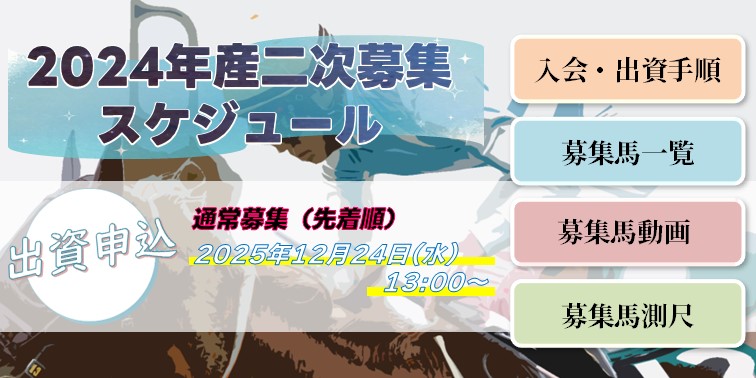 2024年産二次募集馬